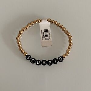 Scorpio Zodiac Sign Beaded Stretchy Bracelet Gold & Black Accessory